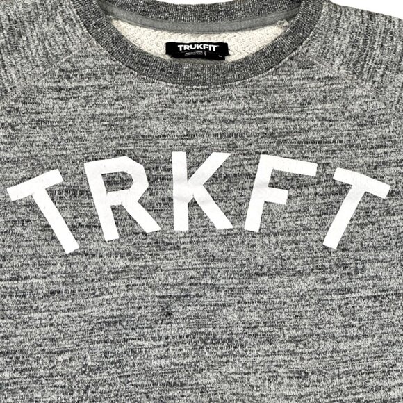 Trukfit Pullover Sweater Mens Size Large Gray Crew Neck Spell-out Sweatshirt - Picture 2 of 9